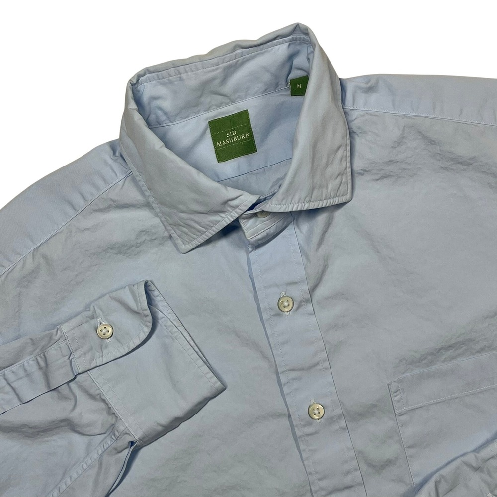 Sid Mashburn Button Down Shirt Mens Medium Blue Business Casual Preppy *Flaw